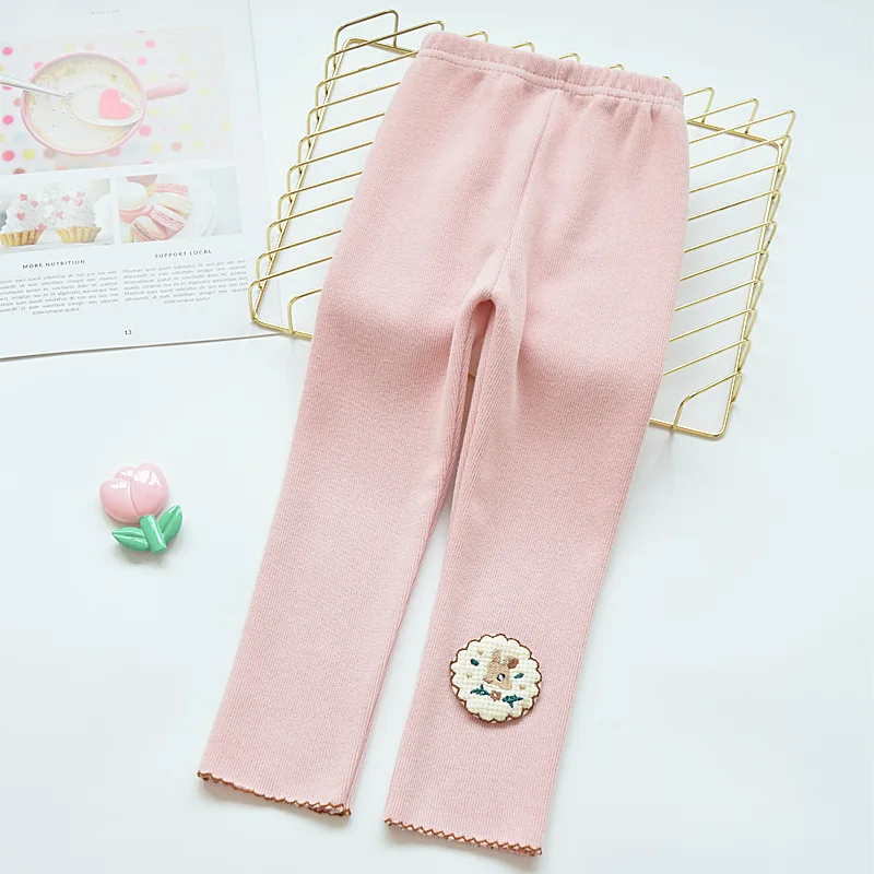 New Style Children Clothing Cartoon Deer Embroidery Design 100% Cotton Leggings