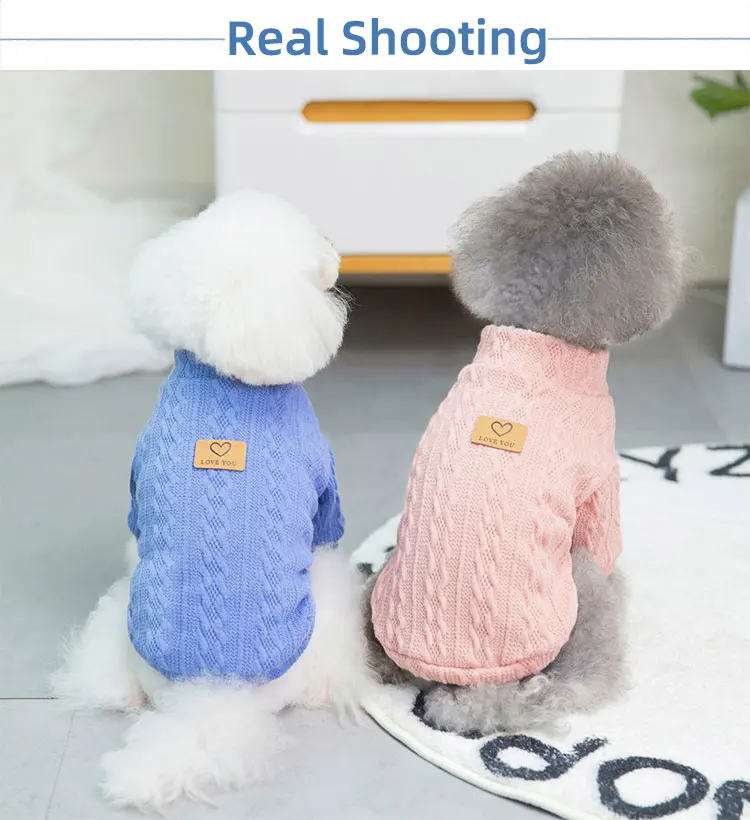Spring Cute Fashion Medium Small Pet Clothes Poodle Pomeranian Dog Knitting Coat