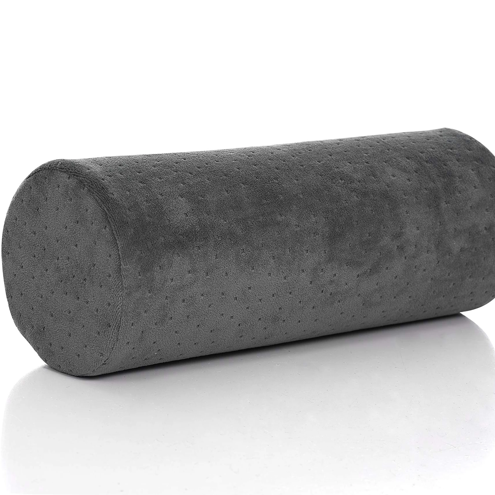 Bamboo Round Cervical Roll Cylinder Bolster Pillow with Removable Washable Cover