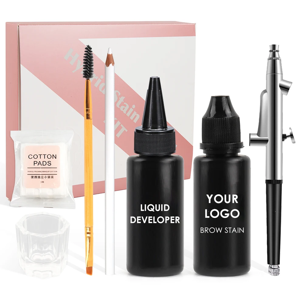 Custom Logo fast dye henna free lash brow tint eyebrow stain dye kit hybrid liquid brow stain kit