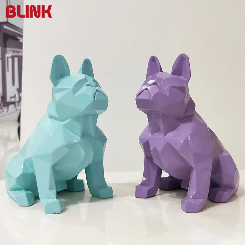 Polyresin Unique Custom Color S&M Size Indoor and Outdoor in Fiberglass Dog Animal Statues Home Decoration American Bully