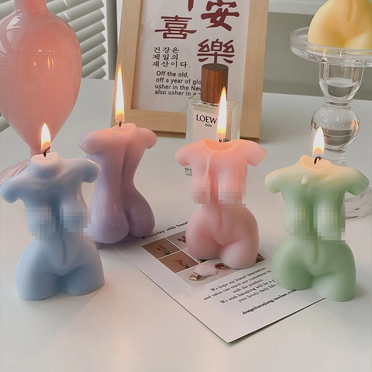 wholesale luxury unique oil scents candle making perfume soy artistic female nude shape body candles