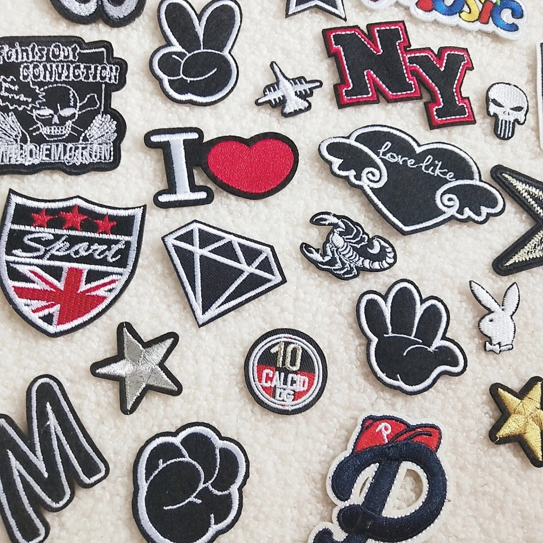 Back glue micro stamp computer embroidery stamp clothing hole patch auxiliary materials down jacket embroidery cloth patch
