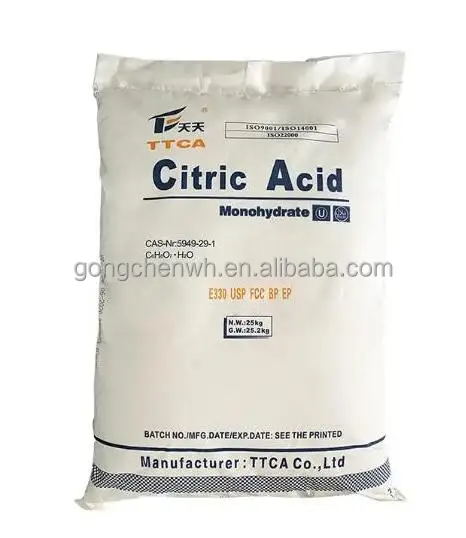 Лимонная кислота моногидрат лимонная безводная TTCA оптовая цена сухой порошок