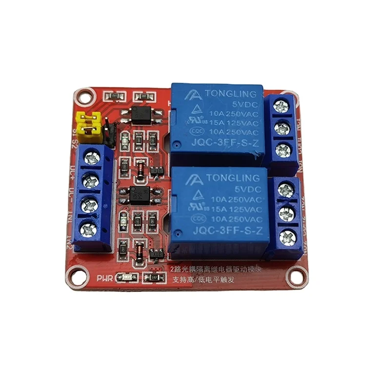 5V 12V 24V support high and low level development board 2 relay drive module with optocoupler isolation electronic components