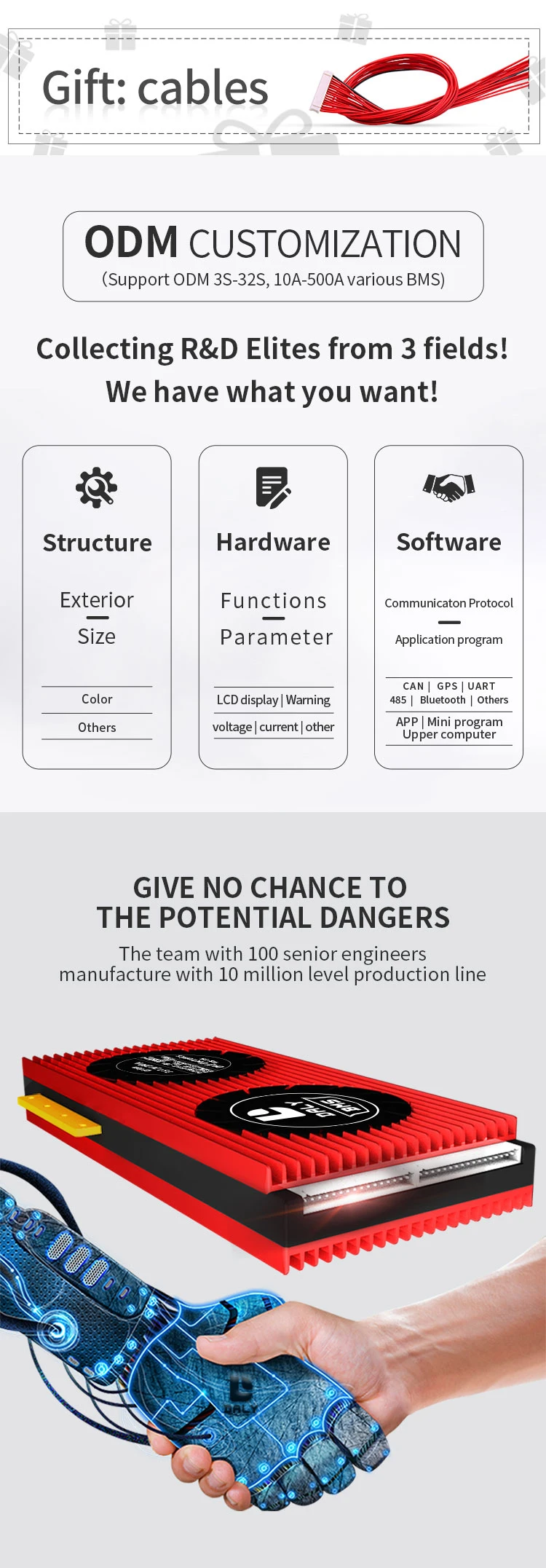 Daly OEM ODM 20S BMS 72V 150A High Current Li-ion For 3.7V 20 Cells BMS System Board  Lithium ion Battery Pack