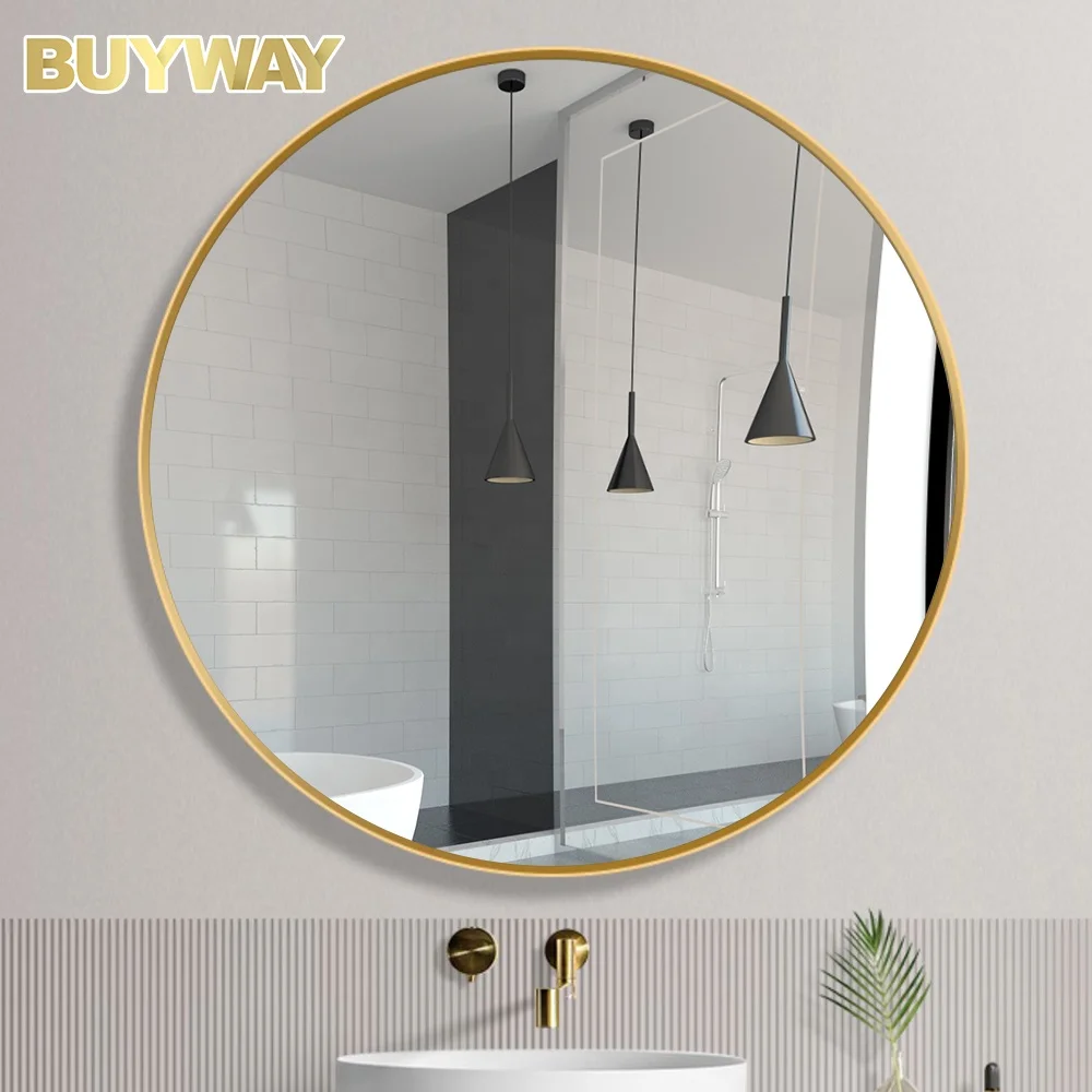 Superior Aluminum Alloy Framed Wholesales Mirror Customized Circle Shape Mirror Modern Stylish Decoration Bathroom Wall Mirror