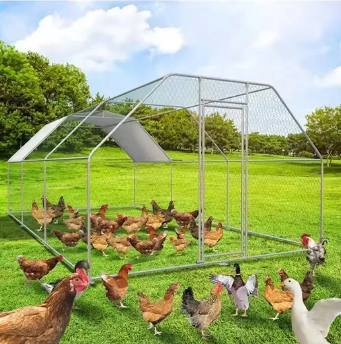 Large metal galvanized chicken cage outdoor large walking chicken cage suitable for rabbit duck cage chicken coop