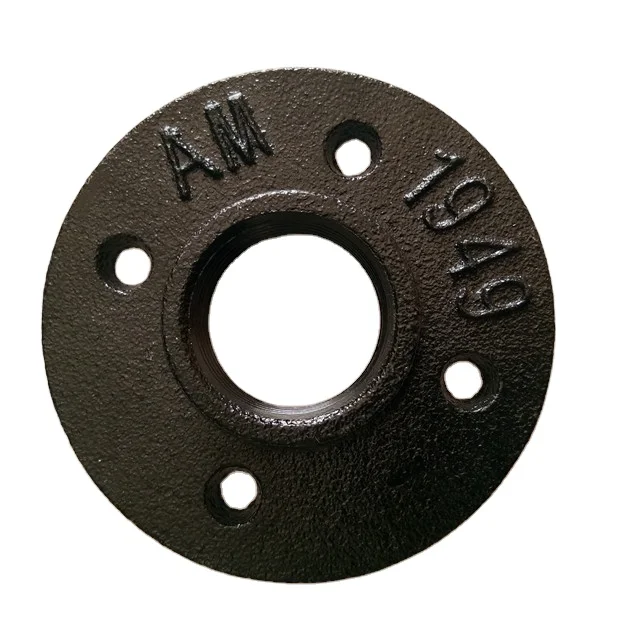 casting technics and floor flange pipe fitting type 1/2 cast iron black floor flange for Vintage Wall Mount DIY Shelving