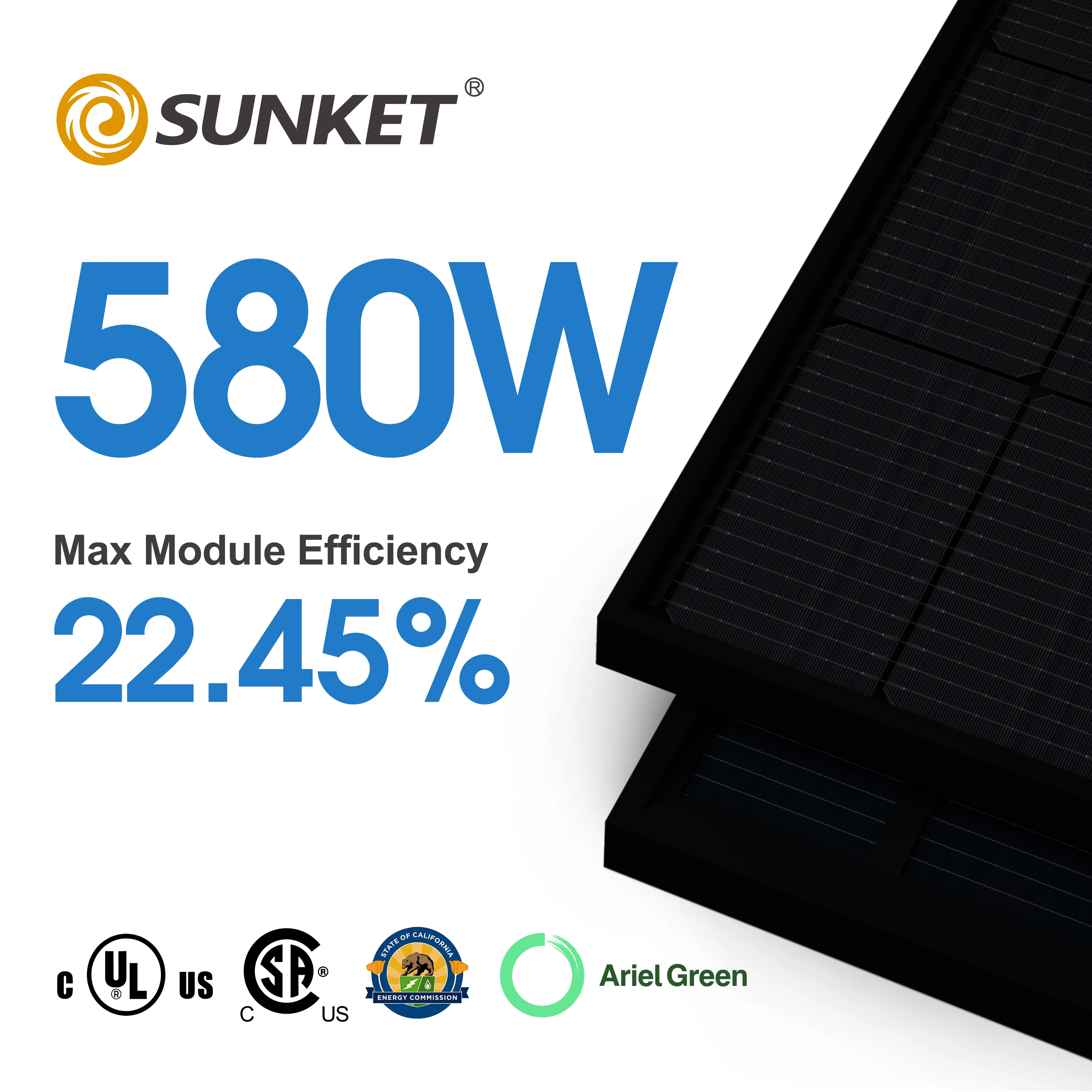 Модуль Topcon Pv Glas 580 Вт солнечные панели и литиевая батарея инвертор аккумулятор склад для домашнего использования