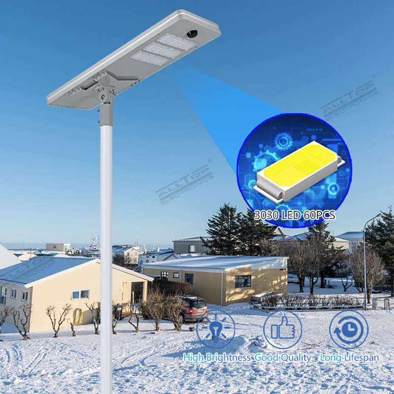 
ALLTOP Outdoor 50 100 150 200 250 watt Wireless IP65 Waterproof Motion Sensor All In One Solar Street Lights 