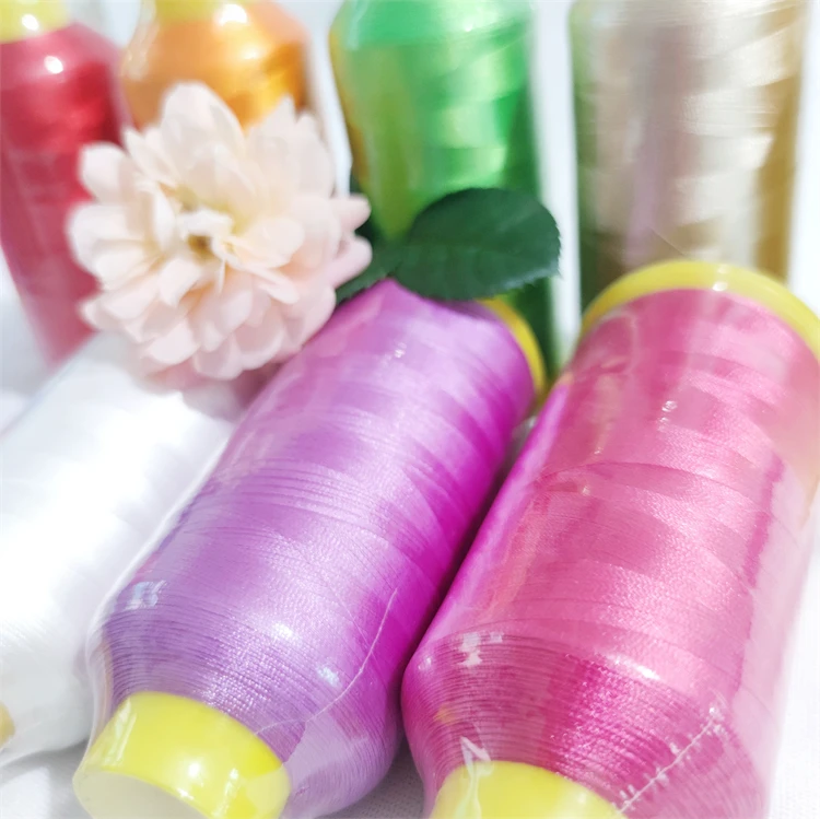 High-Tech 108D 120D Embroidery Yarn 5000M Rainbow Colors for Computer Machine Sewing for Cross-Stitch on Fabric