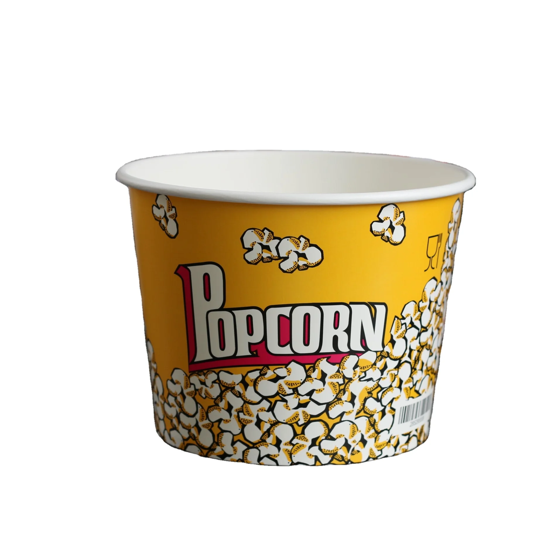 Reused plastic popcorn bucket/tub round shape in mould label printing recyclable PP material BPA free