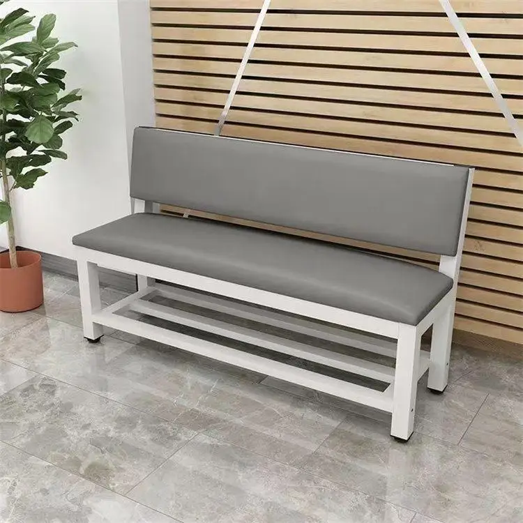 Soft-covered long chair gym arena rest area wall long sofa with backrest bench barber shop waiting chair