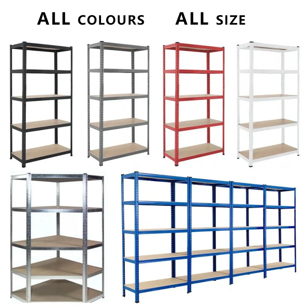 5 Layer Tier Adjustable Steel Metal Boltless Storage Shelving Shelves Rack for Warehouse Store Home Garage