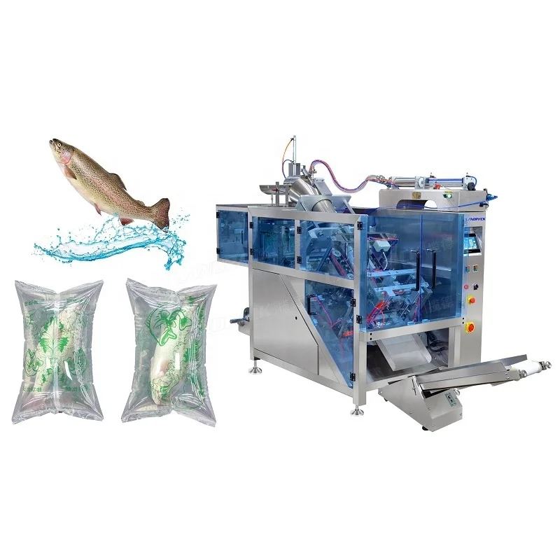 Landpack Full Automatic Live Fish Inclined Vertical Packaging Packing Machine With Airless Bag Type Pillow bag