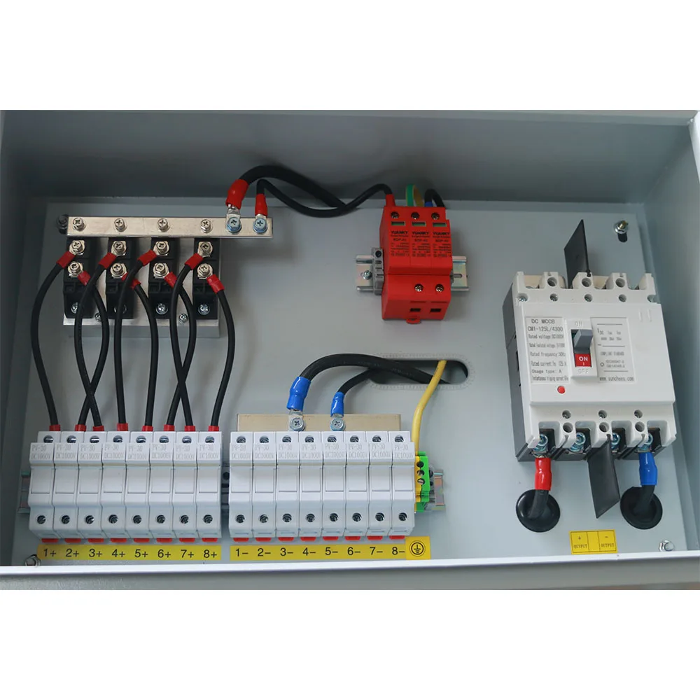 PV Array Combiner Box 1000V 1500V 4 6 8 10 12 14 16 Strings In 1 Output Solar Panel Junction Distribution  Box For Solar System