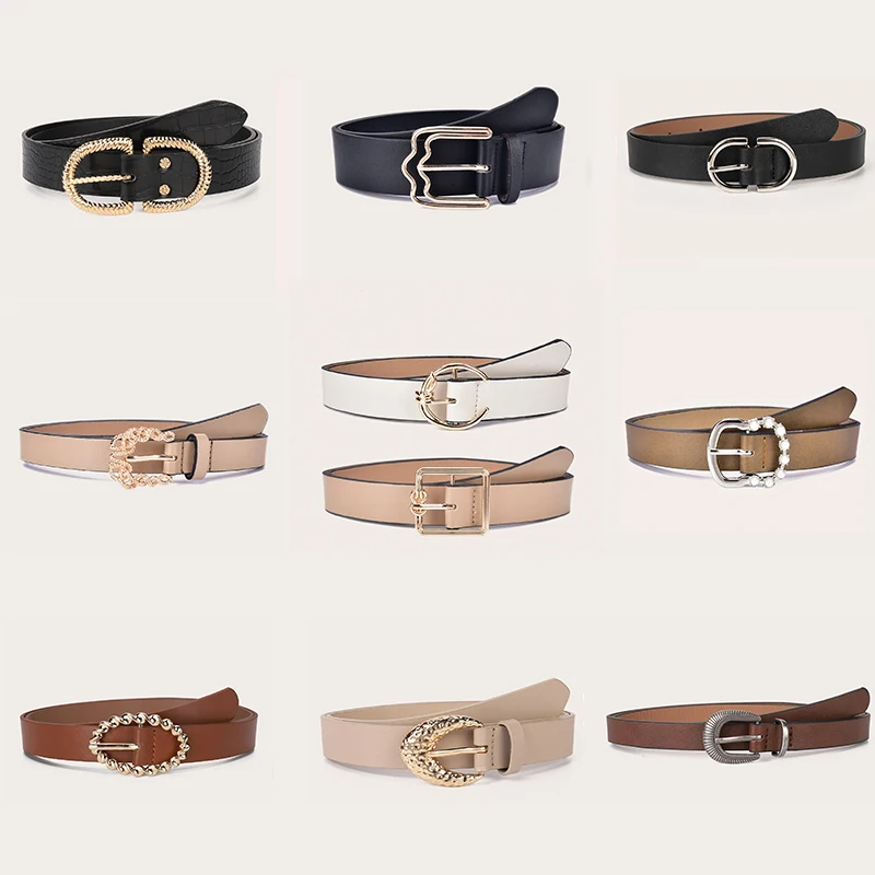 High Quality new design fashion PU leather leather belt women ladies belt waistband for Jeans Pants Dress