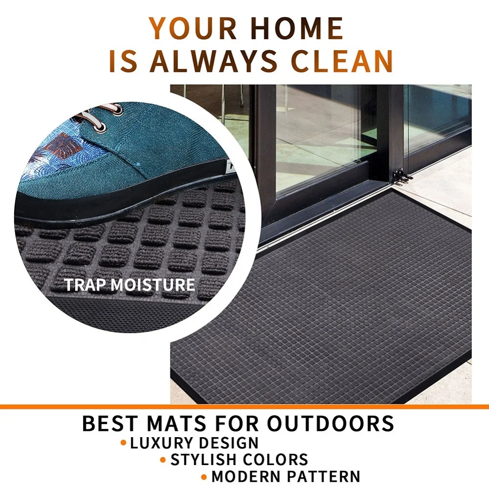 Pvc Front Mats Welcome Outdoor Entryway Rug Substrate Shoes Cleaning Dust Proof Door Mats