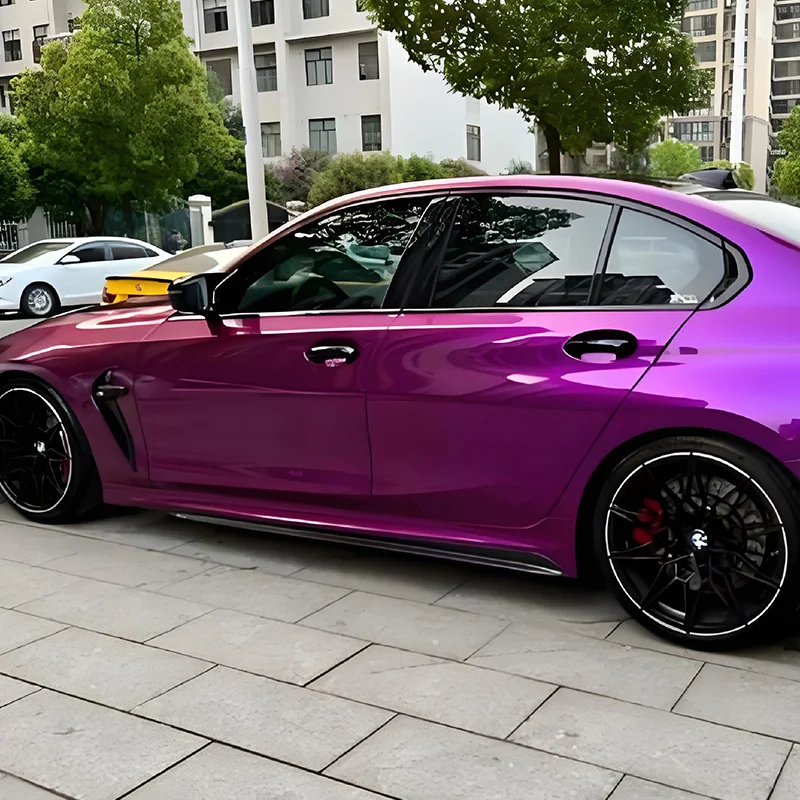 Professional Manufacture Custom Colorful Pvc Glossy Metallic Purple Car Wrapping Film