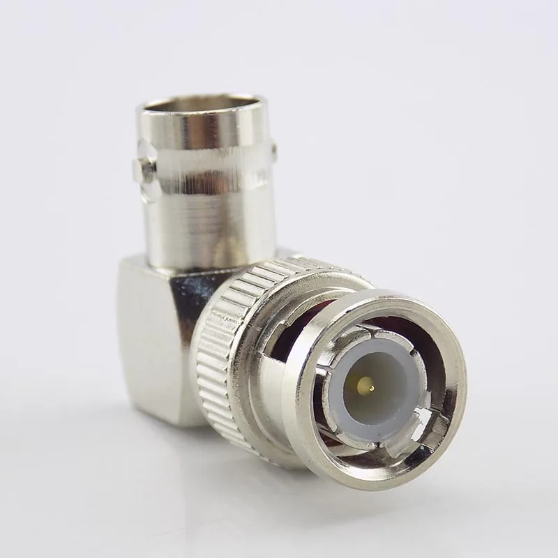 L-shaped BNC Male Connector Adapter Right Angle to BNC Female Jacks Adapter for CCTV video camera