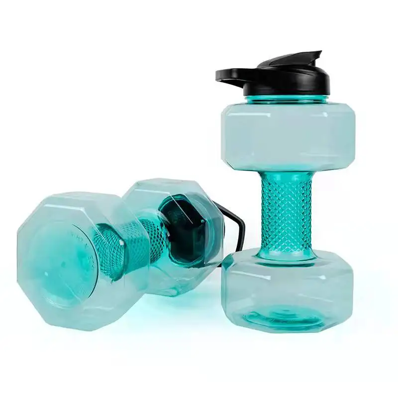 BPA free food grade plastic 2.2L Multi-function dumbbell plastic water cup