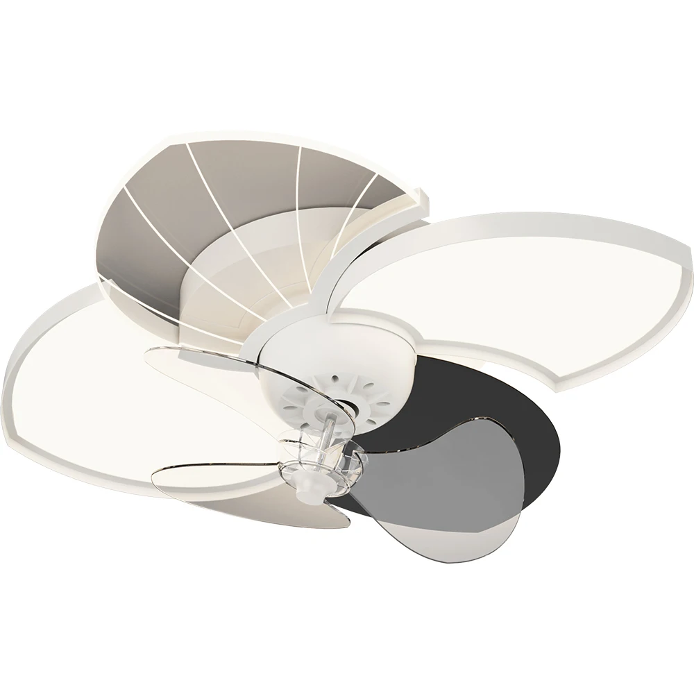 Ceiling Fan Retractable Blade Chandelier Fan Ceiling 3-color Change Light Led Fan Lamp With Remote Control