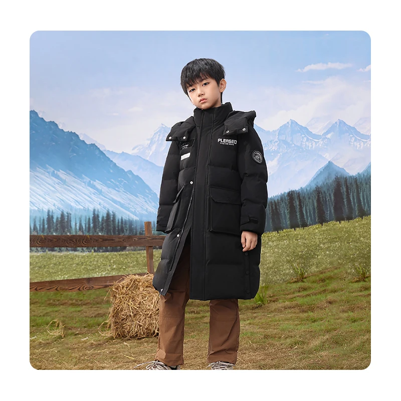 Factory Direct Hot Sale Winter Jacket for Boys Waterproof Outdoor Windbreaker with Zipper Closure Fleece long Style Hiking Wear