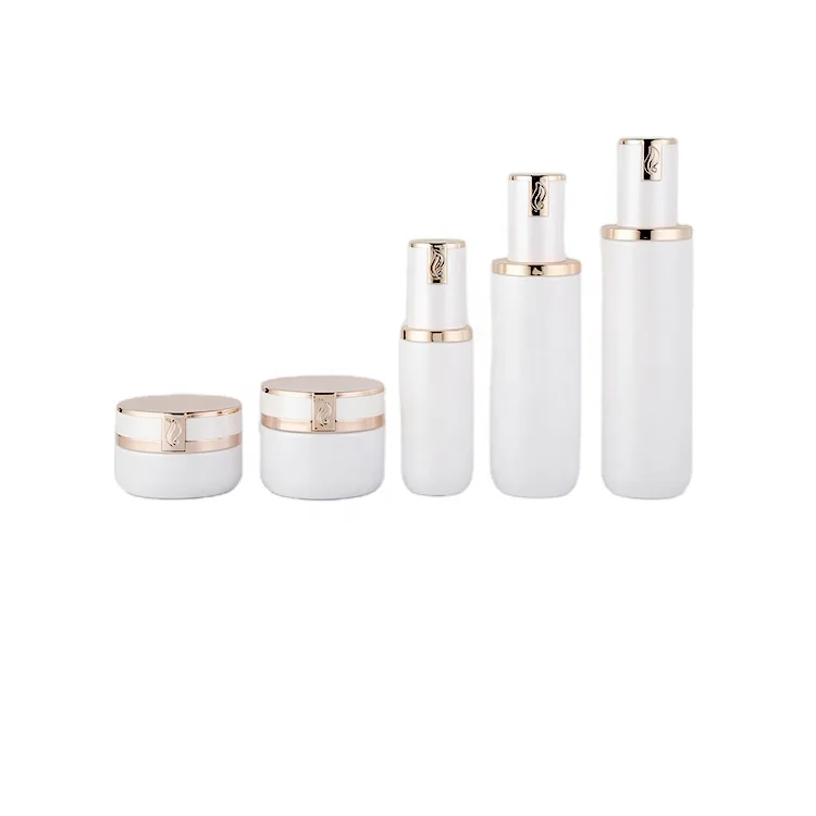 2022 new milky white cream bottle lotion bottle set 30G 50G 40ML 100ML 120ML cream essence glass packaging bottle