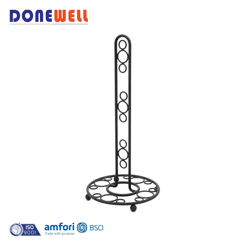 Professional kitchen tissue paper roll holder black standing hand table towel holder