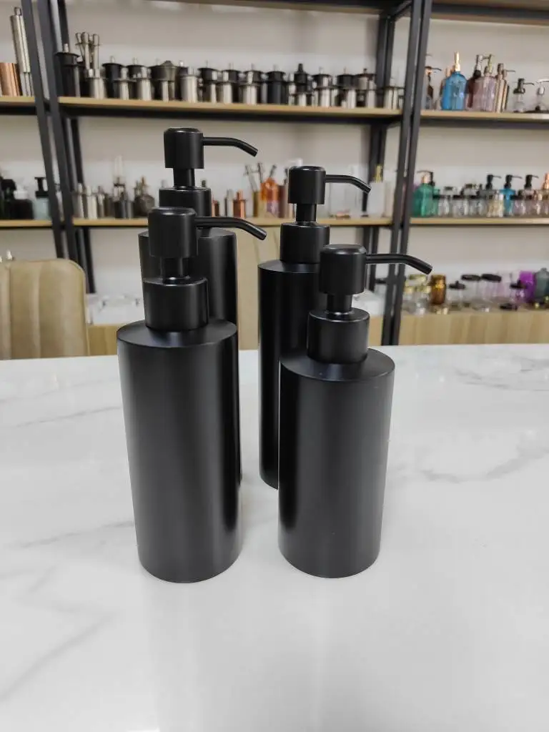 Soap Bottle Dispensers Hand Set for Bathroom with Stainless Steel Pumps