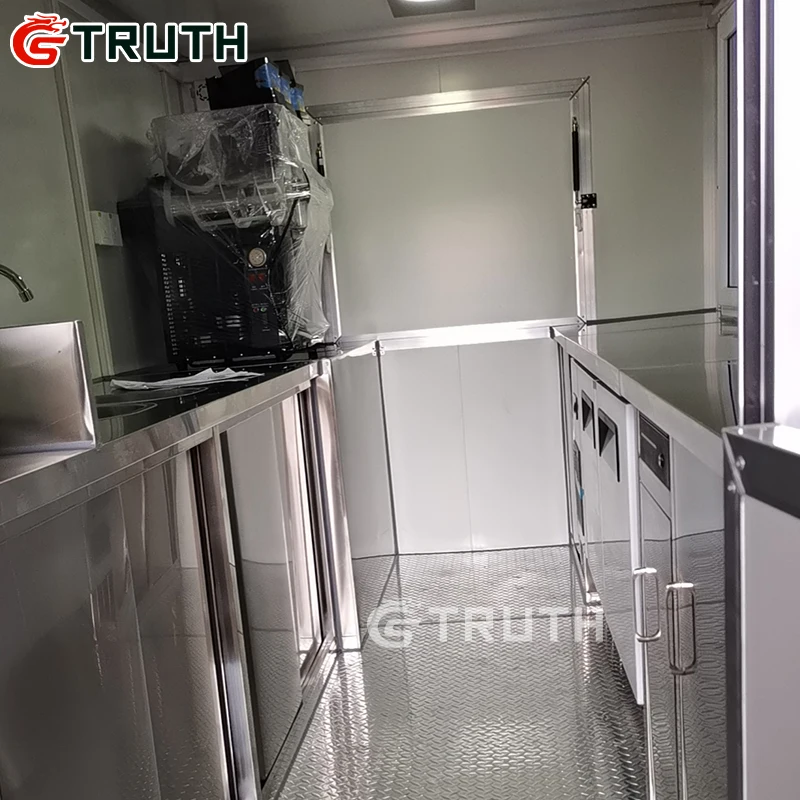 Park Outdoor Fast Food Trailer coffee Fully Equipped Mobile Food Vending Van Cart Fiberglass foodtruck