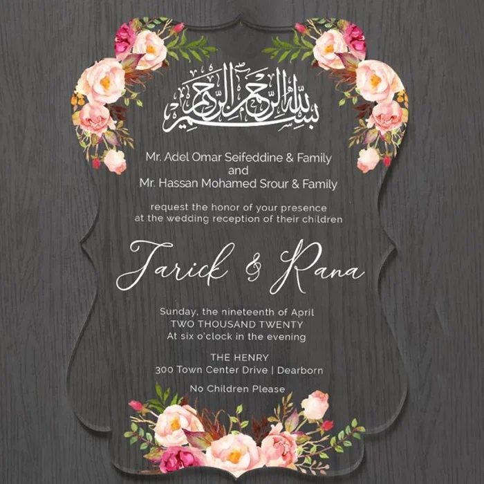 Wedding Decor Invitation Card Custom Acrylic Wedding Invitation