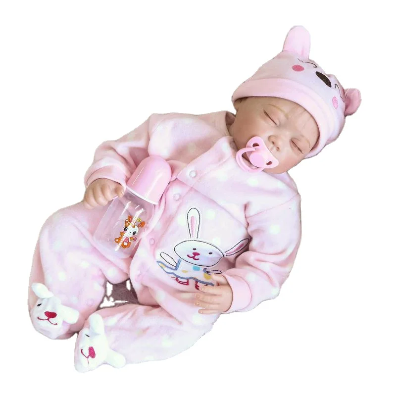 22' Reborn baby dolls girls toy lifelike vinyl soft silicone dolls reality newborn lovely baby dolls
