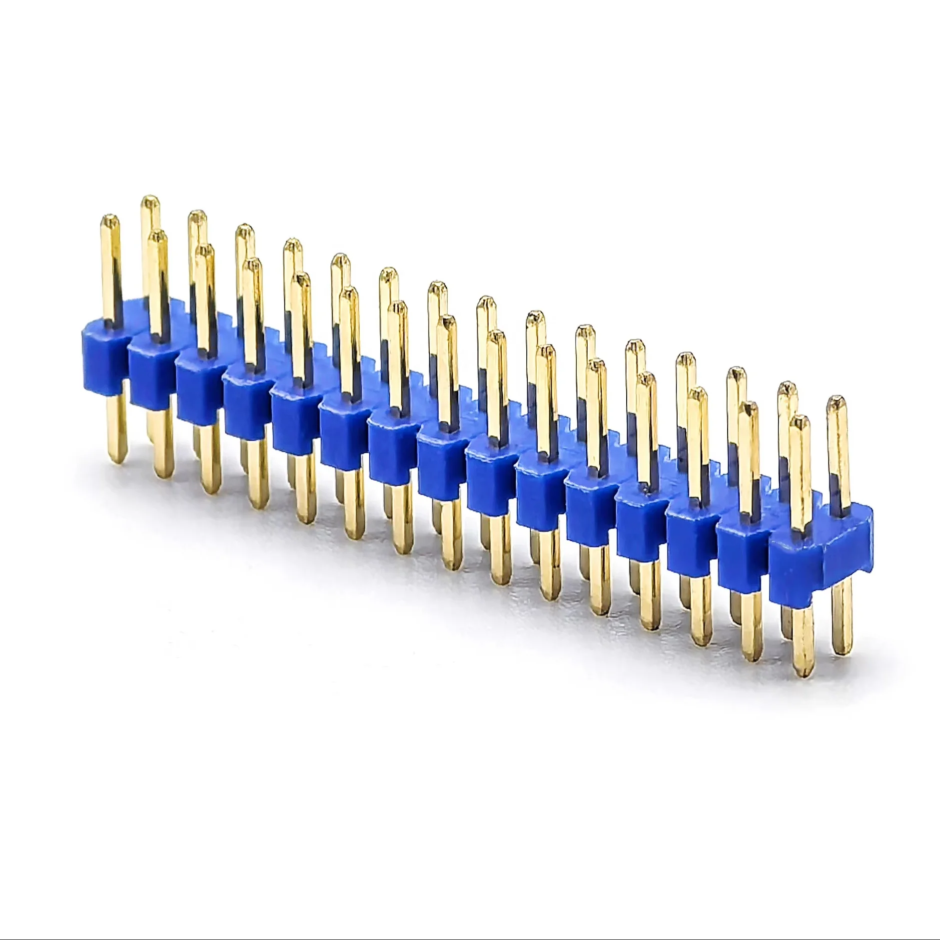 2.0mm Pitch Pin Header Dual Row Straight SQ0.5mm H:1.0/1.5/2.0mm 2*1P-2*40P Blue