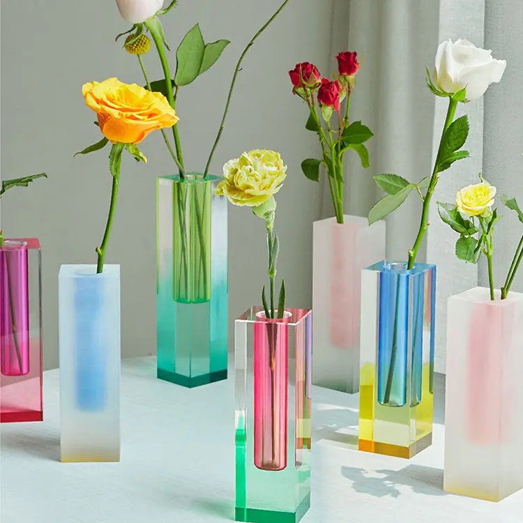 Flower Vase Acrylic Glass Crystal Vases Creative Decoration Living Room Bud Vase