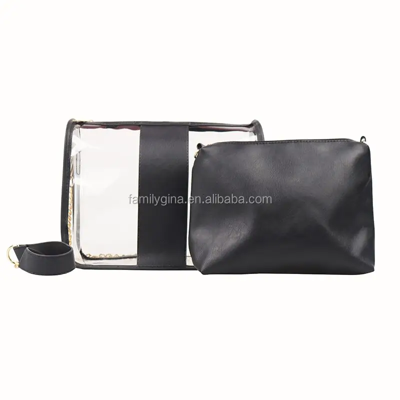 In Stock PVC Transparent Sidelines Clear Purse Women Personalized Clear Crossbody Stadium Purse