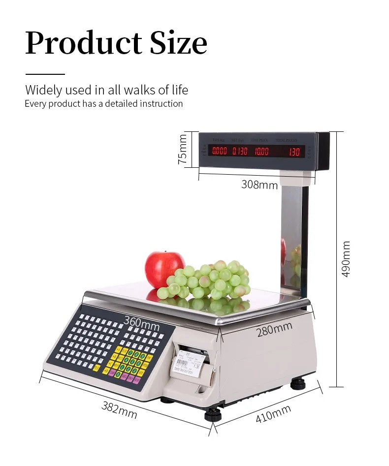 
digital scale dahua 15kg best sale Retail Barcode Electronic Weighing scale with 4000 PLUs data storage 