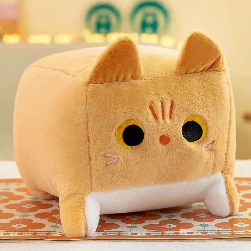 Hot Cheap Price Cute Square Cat Stuffed Animal Plush Dolls Pillow Tiny Square Kitten Children Play Plush Toys