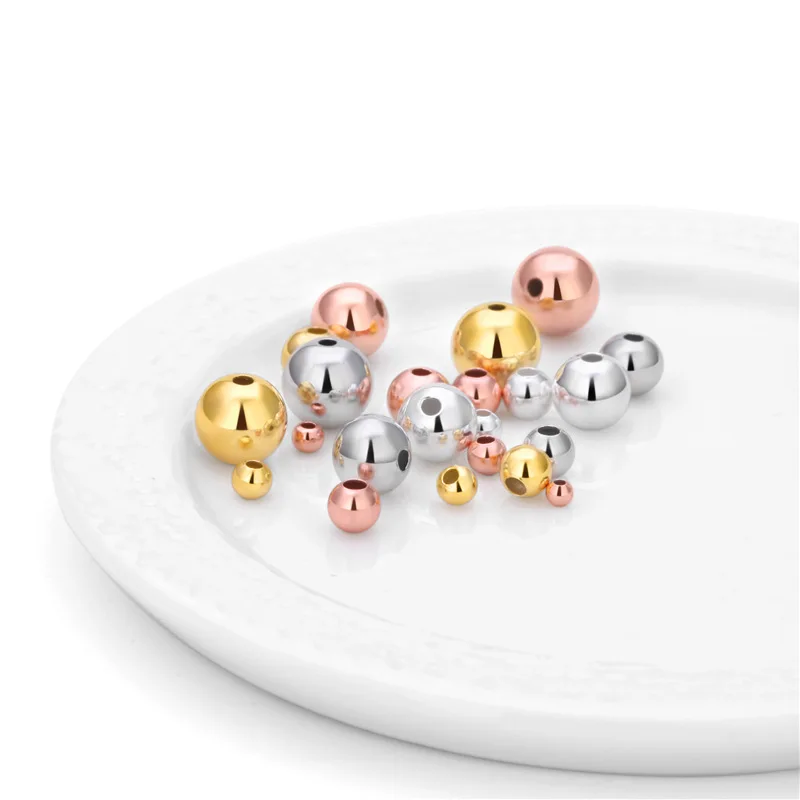  Jewelry Accessory Spacers Beads Accessories For Bracelets 925 Sterling Silver Fixed Bead DIY