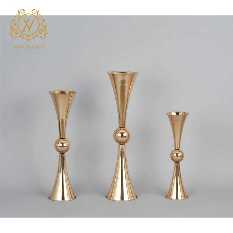 Tall Gold Wedding Bell Tabletop Vase Home Shop Wedding Centerpieces Tabletop Flower Stand Pieces