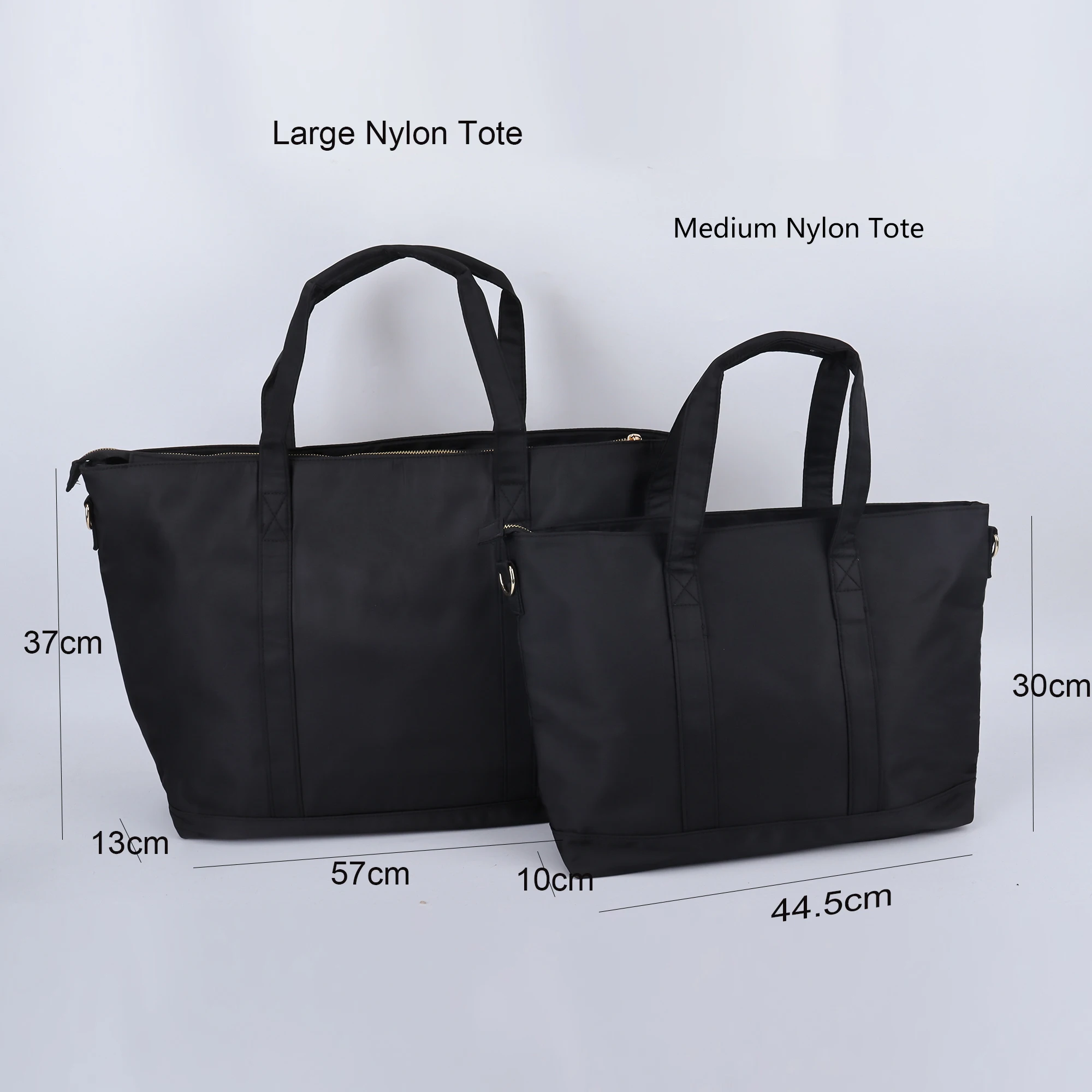 Machine Washable Eco Friendly Women Men Large Size Work Travel Beach Bag Waterproof Tote Bag Plain Pink Black Nylon Tote Bags
