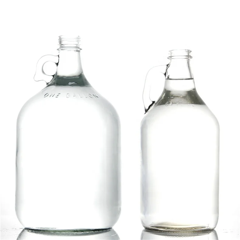 1 Gallon Bottle 128oz Clear Wine Cap Handle Beer Amber 5 Liter Glass Bottle Growler
