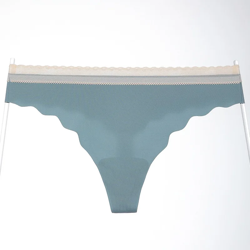 Xiwei Mulberry Silk Girl Invisible Panties Thong Antibacterial Crotch Sexy Ladies Sports Yoga Seamless Underwear Thong