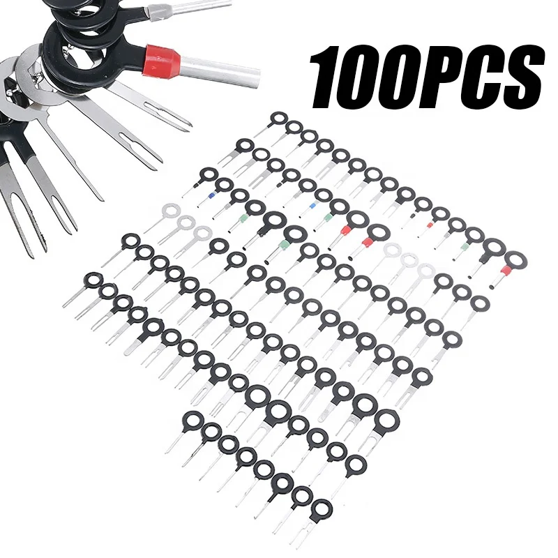 100PCS Terminal Ejector Kit Tools Wire Connector Extractor Automotive Terminal Wire Terminal Removal Tool Car Pin Kit