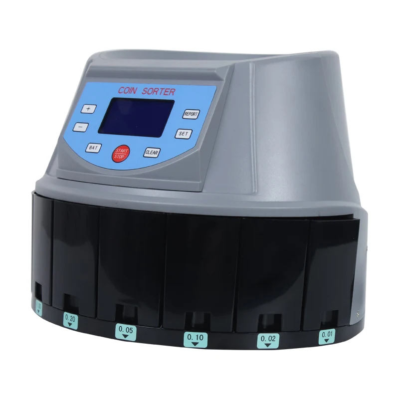 CS-5505-3 Fast speed coin counter and sorter with LCD display 350 coins/Min Multi-countries Professional Coin Sorting