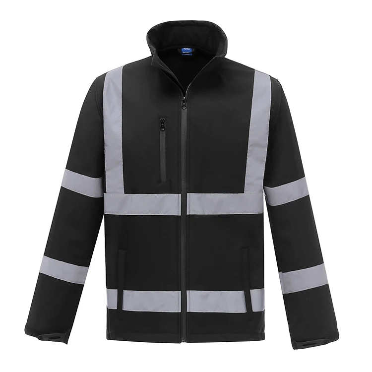 360 Reflective Stripe Long Sleeve Zip Three Pockets Green Orange Black Safety Apparel Jackets