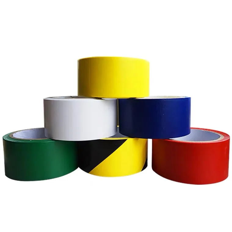 Waterproof safety PVC warning floor stripe adhesive marking tape 48MMX18M