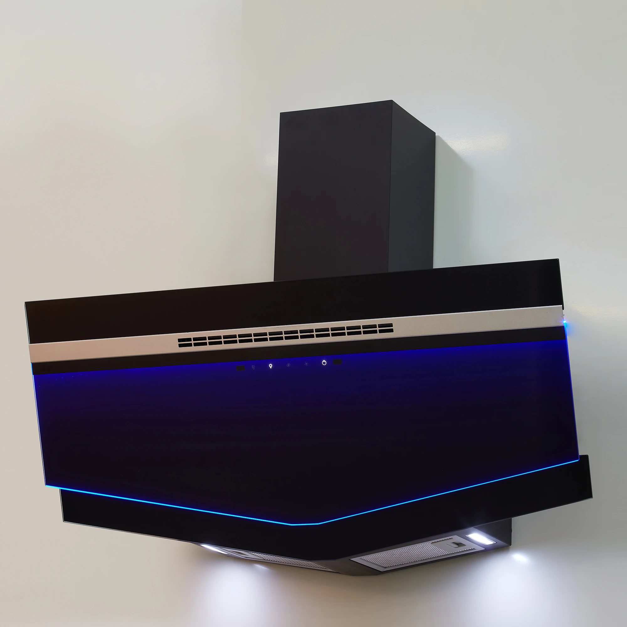 Пристенная 90 см косые высокого давления всасывания капоты диапазоного кухонного Вытяжного Устройства надплитный вытяжной зонт