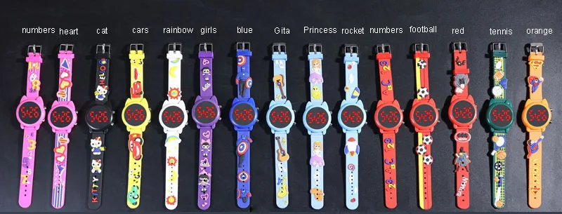 2023 Sport Bracelet Silicone Digital Wristband Children Unique Mirror Face Cartoon Dolls Led Watches Plastic for Girls Kids Fly